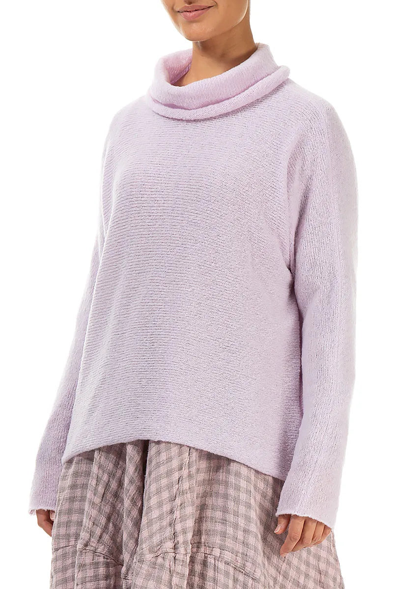 Cowl Neck Light Pink Wool Sweater 3