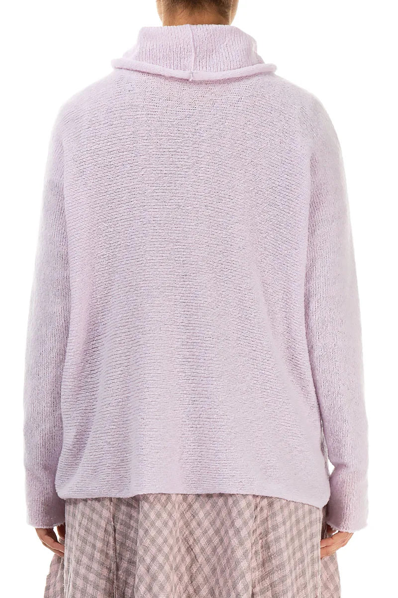 Cowl Neck Light Pink Wool Sweater 2