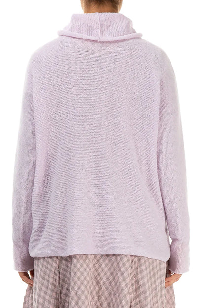 Cowl Neck Light Pink Wool Sweater 2
