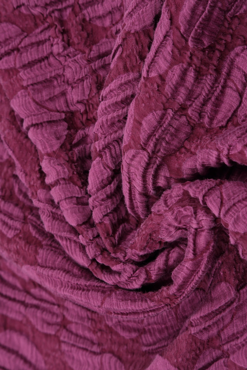 Cowl Neck Magenta Circle Silk Linen Blouse