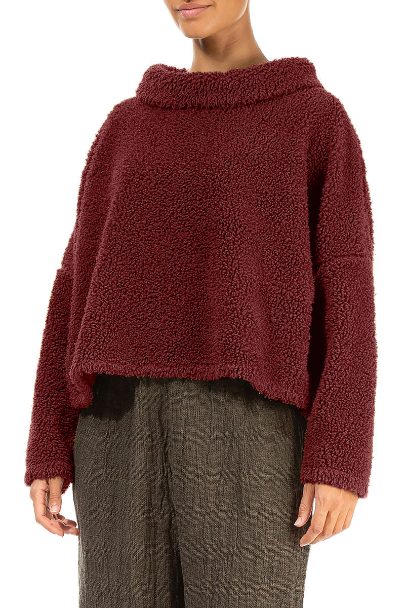 Cowl Neck Merlot Teddy Cotton Jumper