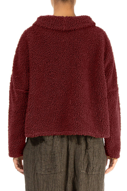 Cowl Neck Merlot Teddy Cotton Jumper