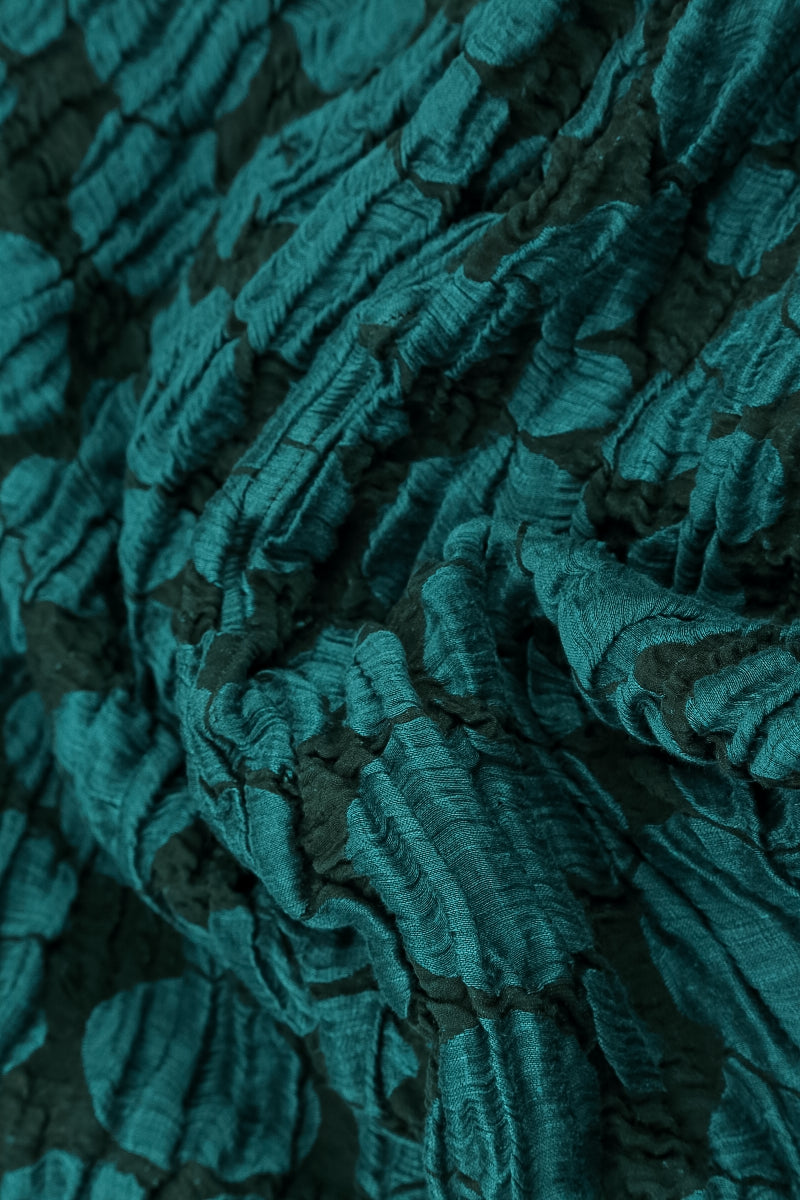 Cowl Neck Peacock Circle Silk Linen Blouse 5