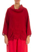 Cowl Neck Red Linen Blouse 1
