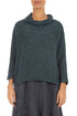 Cowl Neck Slate Textured Silk Linen Blouse 1