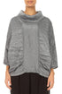 Cowl Neck Textured Silver Silk Blouse 1