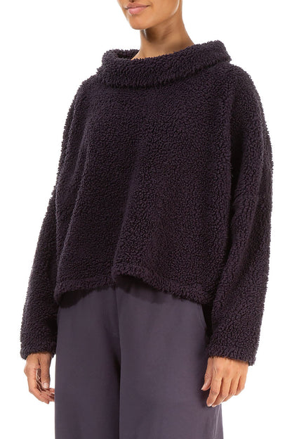 Cowl Neck Vintage Violet Teddy Cotton Jumper 3