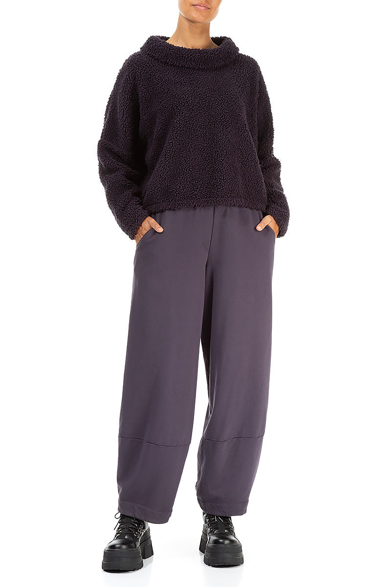 Cowl Neck Vintage Violet Teddy Cotton Jumper 4