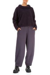 Cowl Neck Vintage Violet Teddy Cotton Jumper 4