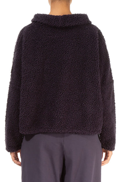 Cowl Neck Vintage Violet Teddy Cotton Jumper 2