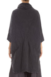 Cowl Neck Vintage Violet Waves Silk Tunic 2