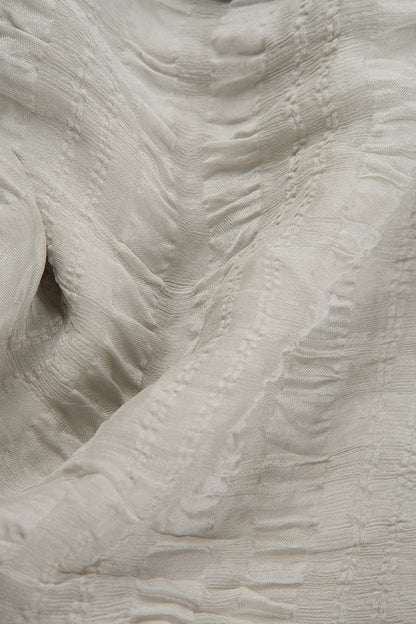 Cream Light Textured Silk Scarf 4