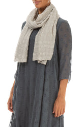 Cream Light Textured Silk Scarf 3
