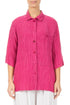 Crinkled Fuchsia Silk Shirt 1