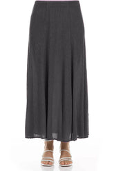 Crinkled Graphite Silk Viscose Maxi Skirt 1