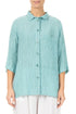 Crinkled Mint Silk Shirt 1