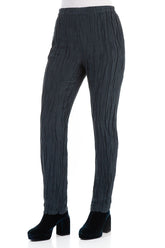 Crinkled Navy Silk Linen Trousers 3