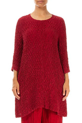 Crinkled Red Silk Tunic 1