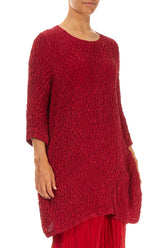 Crinkled Red Silk Tunic 3