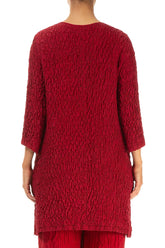Crinkled Red Silk Tunic 2