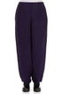 Crinkled Royal Purple Waves Silk Linen Trousers 1