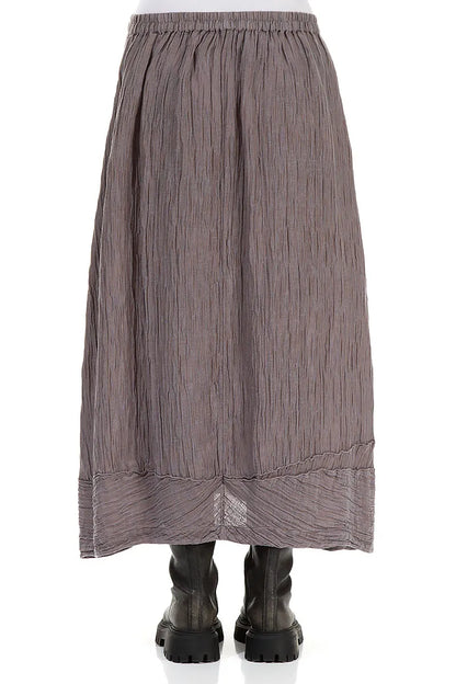 Crinkled Truffle Silk Skirt 2
