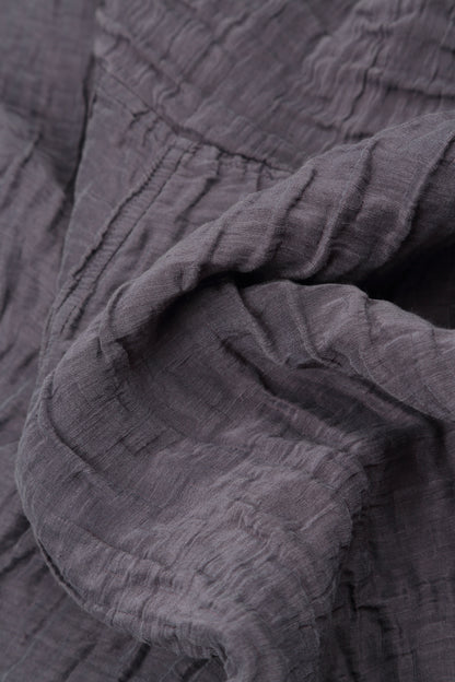 Crinkled Vintage Violet Silk Linen Dress 5