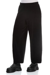Cropped Black Cotton Trousers 3