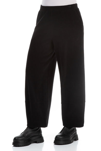 Cropped Black Cotton Trousers 3