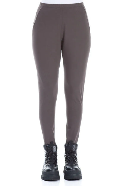 Forest Brown Cotton Leggings 1
