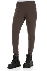 Cropped Forest Brown Cotton Leggings 3