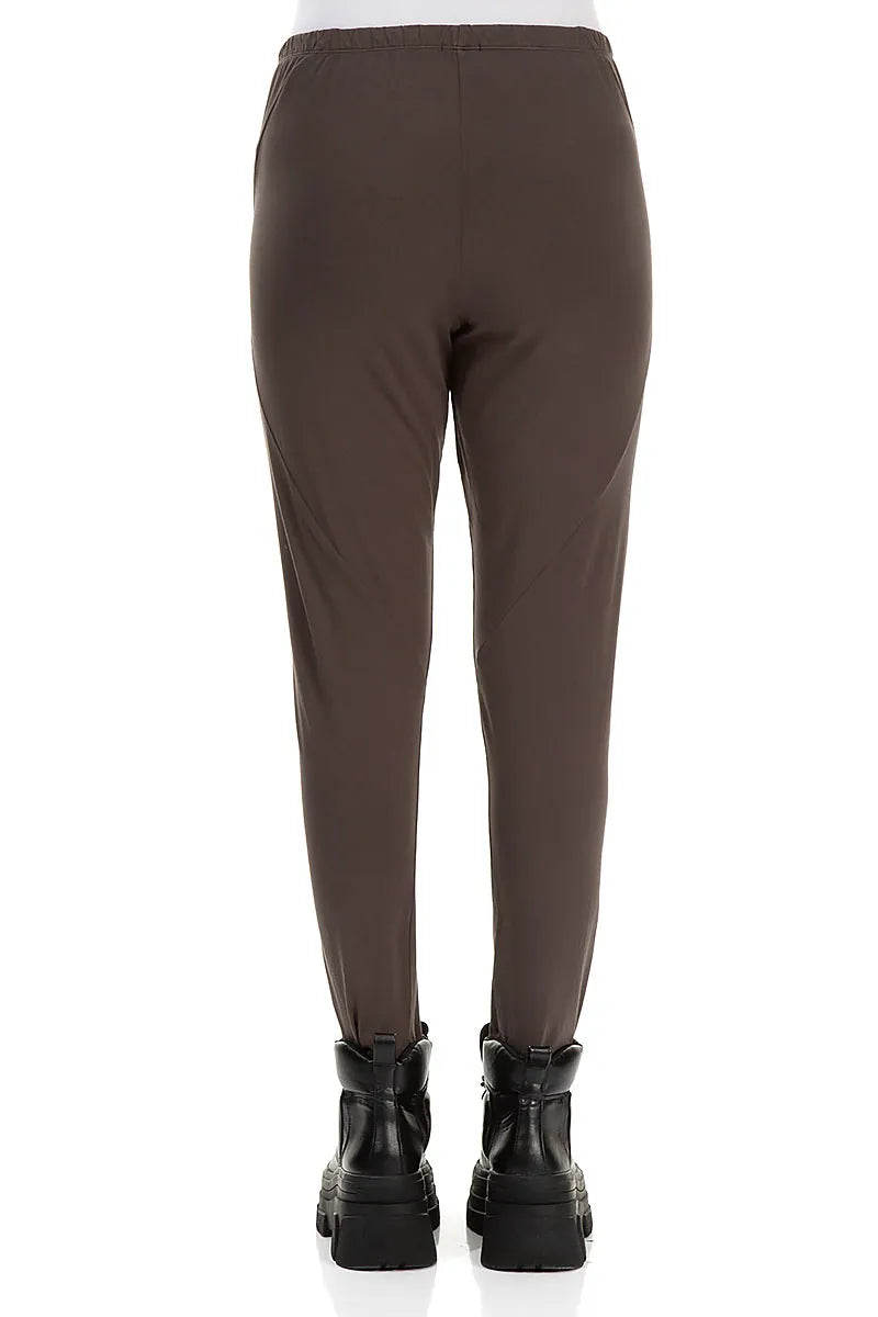 Cropped Forest Brown Cotton Leggings 2