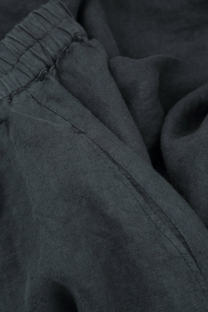 Cropped Graphite Linen Trousers