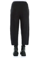 Cropped Grey Wavy Cotton Trousers 2