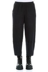 Cropped Grey Wavy Cotton Trousers 1