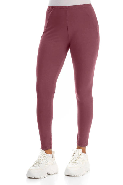 Leggings aus Baumwolle in Antik-Rubin