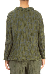 Long Sleeves Forest Mist Circle Silk Linen Blouse 2