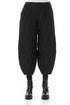 Cropped Taper Black Silk Linen Trousers 1