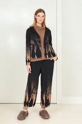 Cropped Tie-Dye Wavy Cotton Trousers 7