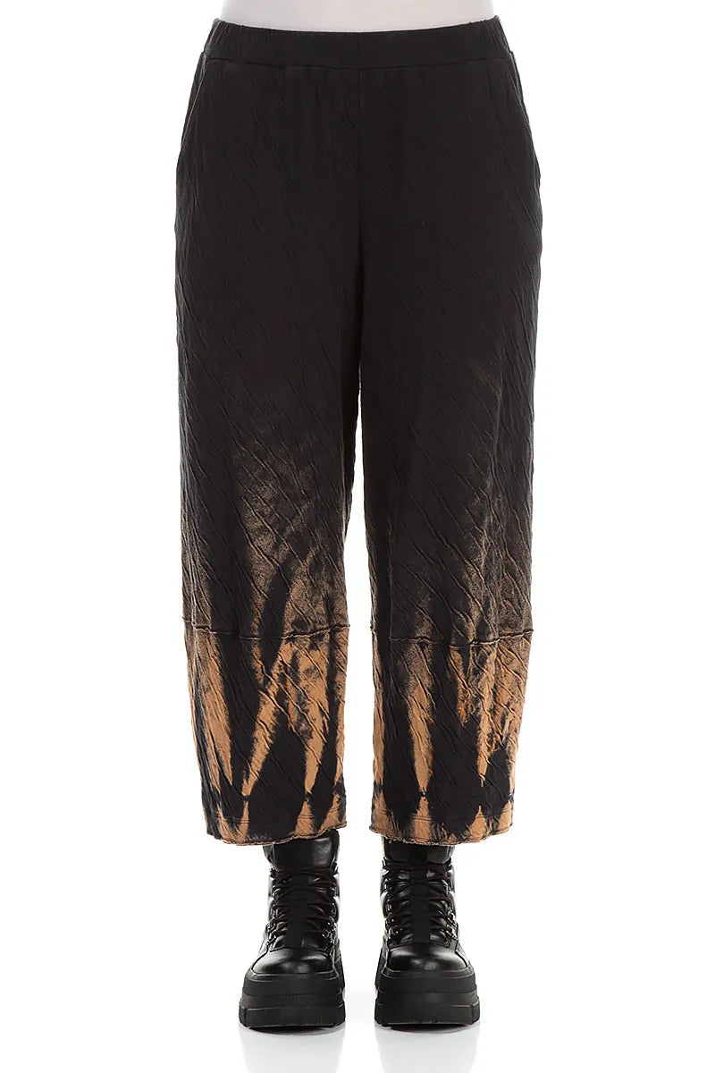 Cropped Tie-Dye Wavy Cotton Trousers 1