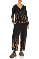 Cropped Tie-Dye Wavy Cotton Trousers 4