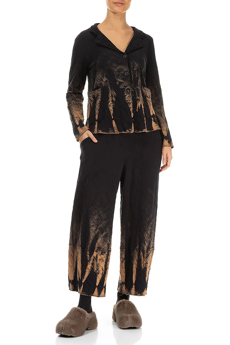 Cropped Tie-Dye Wavy Cotton Trousers 4