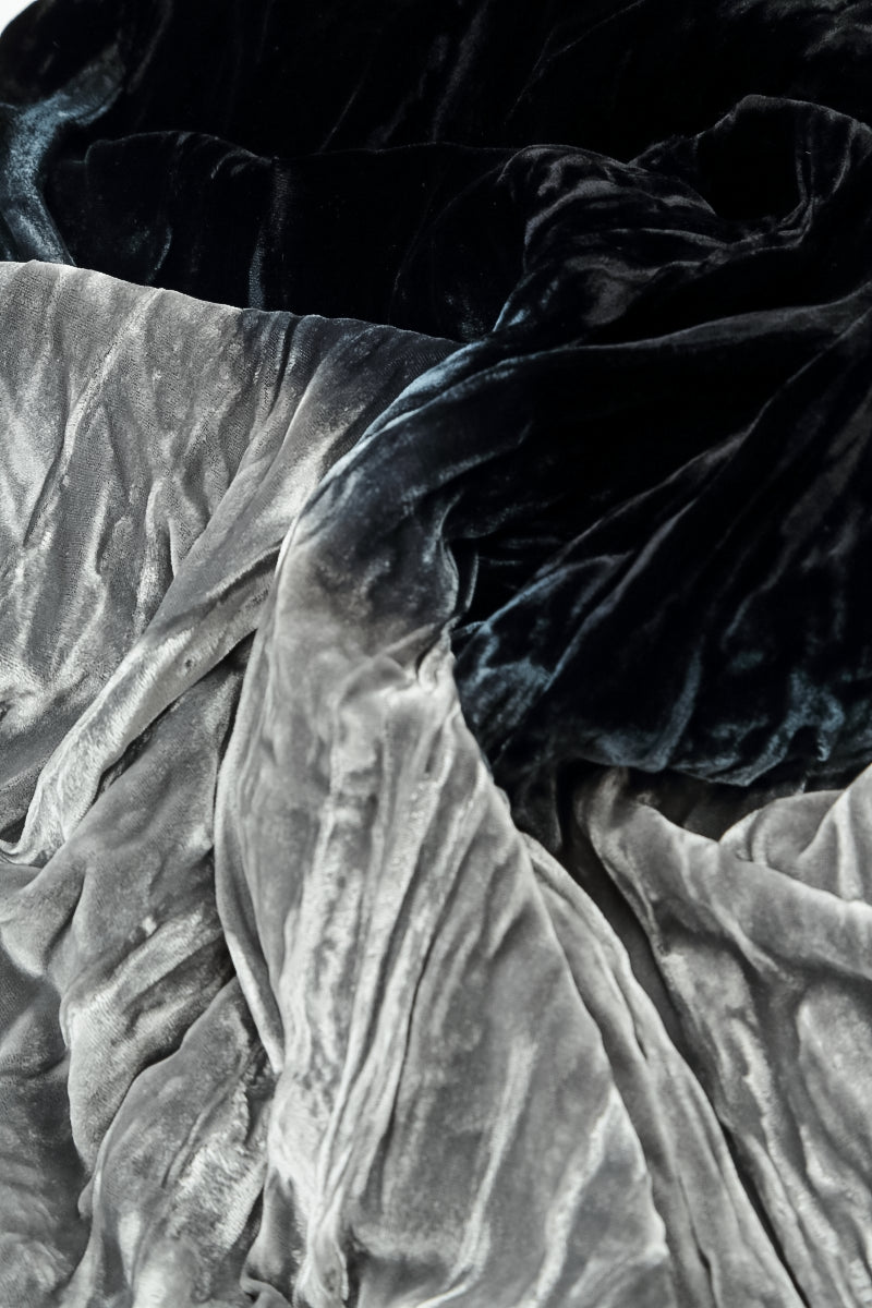 Silver Silk Velvet Ombré Dress 6