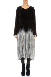 Silver Silk Velvet Ombré Dress 2