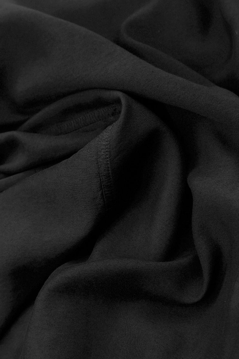 Curved Black Silk Cotton Trousers 4