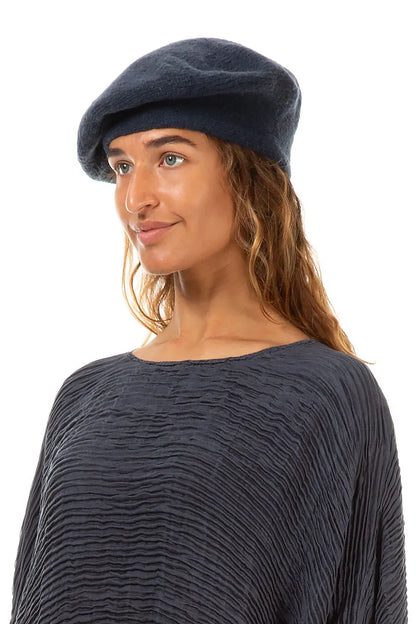 Slate Blue Knitted Wool Beret 3