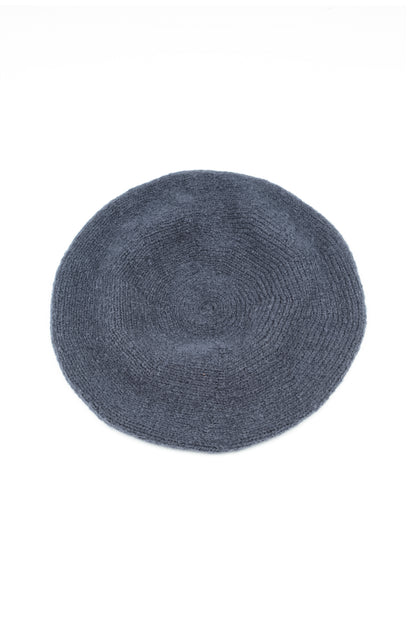 Slate Blue Knitted Wool Beret 4