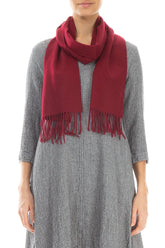 Dark Red Mulberry Silk Scarf 1