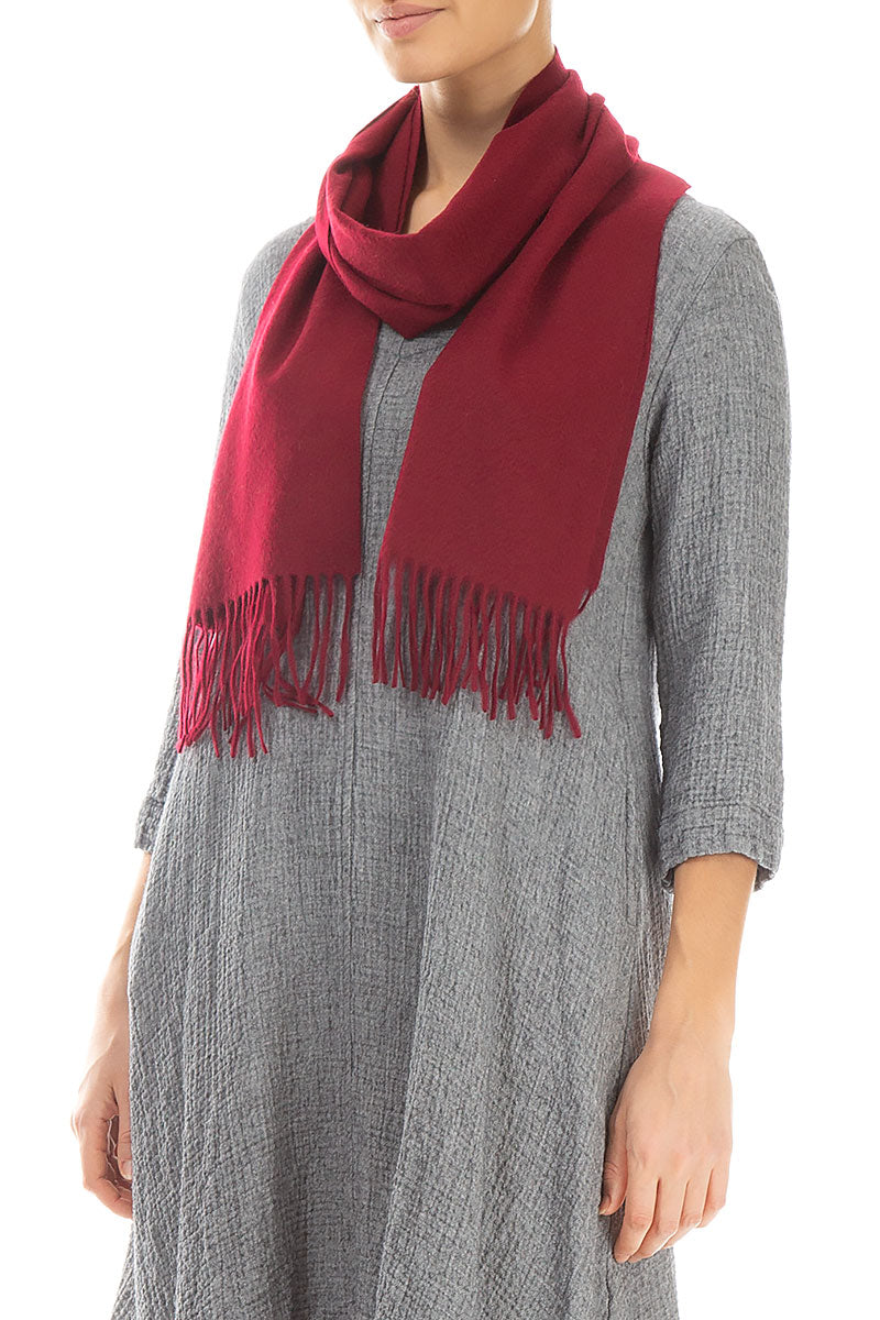 Dark Red Mulberry Silk Scarf 3