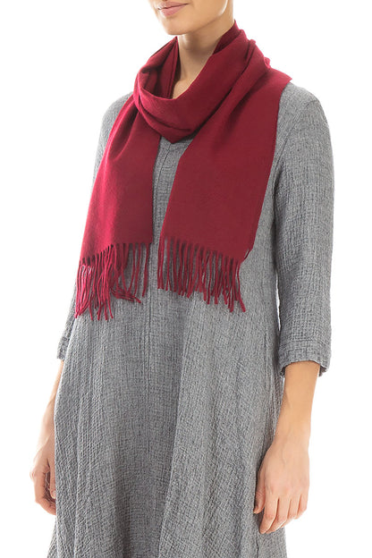 Dark Red Mulberry Silk Scarf 3